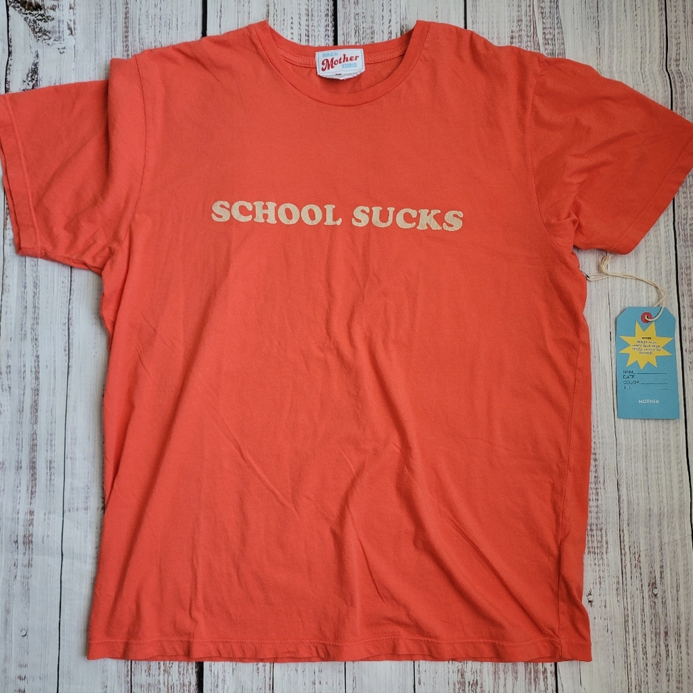 MOTHER The Rowdy Sink or Swim Team Graphic Tee School Sucks Medium NEW NWT - Picture 2 of 5